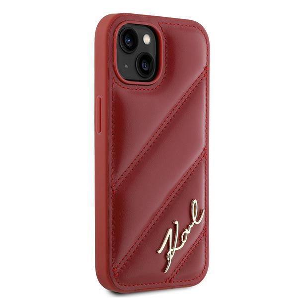 iTok webáruház - Karl Lagerfeld Karl Lagerfeld Diagonal Quilted Script tok iPhone 15 / 14 / 13 készülékhez (piros) 4 Karl Lagerfeld Diagonal Quilted Script case for iPhone 15 / 14 / 13 (piros)