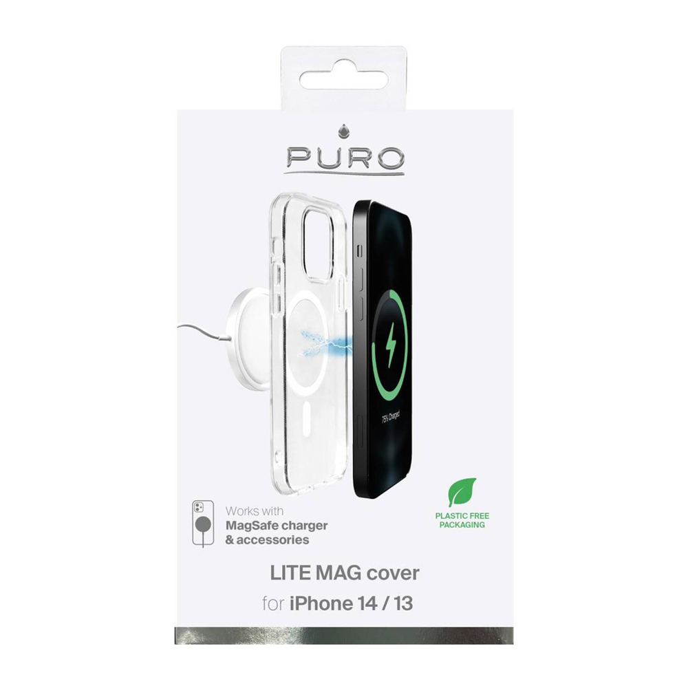 iTok webáruház - Puro Puro Lite Mag MagSafe szilikon tok iPhone 14 / 13 készülékhez (átlátszó) 2 Puro Lite Mag MagSafe Silicone Case for iPhone 14 / 13 (átlátszó)