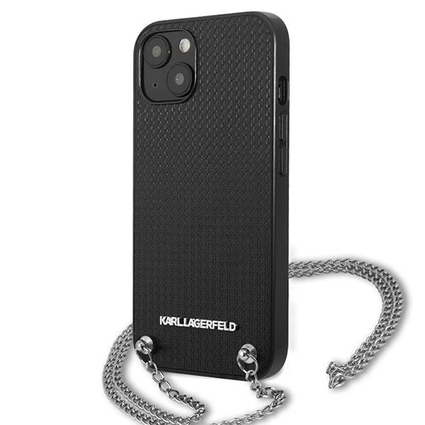 iTok webáruház - Karl Lagerfeld Karl Lagerfeld Leather Textured and Chain tok iPhone 13 / 14 / 15 6,1" (fekete) 2 Karl Lagerfeld Leather Textured and Chain Case for iPhone 13 / 14 / 15 6.1" (fekete)