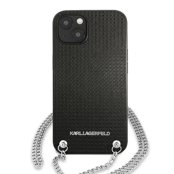 iTok webáruház - Karl Lagerfeld Karl Lagerfeld Leather Textured and Chain tok iPhone 13 / 14 / 15 6,1" (fekete) 3 Karl Lagerfeld Leather Textured and Chain Case for iPhone 13 / 14 / 15 6.1" (fekete)