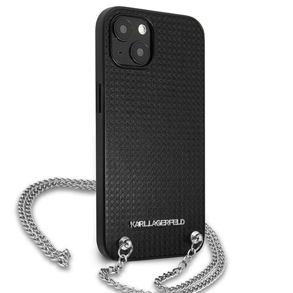 iTok webáruház - Karl Lagerfeld Karl Lagerfeld Leather Textured and Chain tok iPhone 13 / 14 / 15 6,1" (fekete) 4 Karl Lagerfeld Leather Textured and Chain Case for iPhone 13 / 14 / 15 6.1" (fekete)
