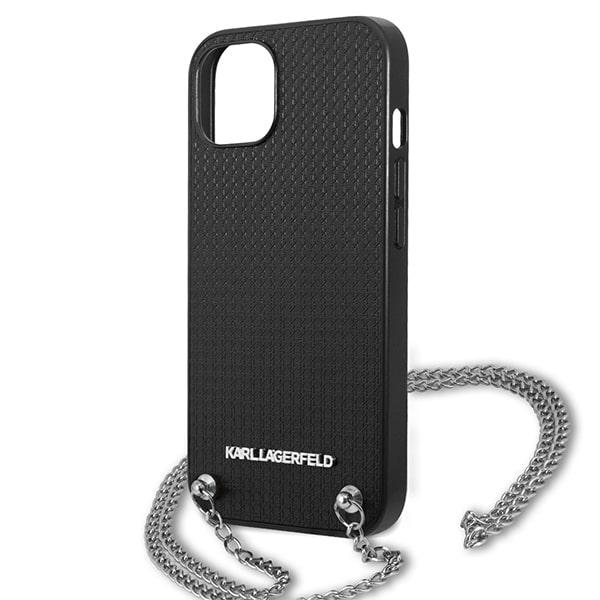 iTok webáruház - Karl Lagerfeld Karl Lagerfeld Leather Textured and Chain tok iPhone 13 / 14 / 15 6,1" (fekete) 6 Karl Lagerfeld Leather Textured and Chain Case for iPhone 13 / 14 / 15 6.1" (fekete)