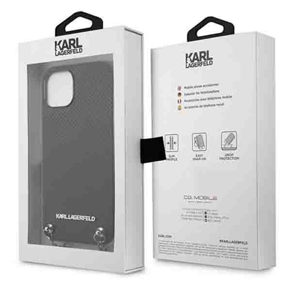 iTok webáruház - Karl Lagerfeld Karl Lagerfeld Leather Textured and Chain tok iPhone 13 / 14 / 15 6,1" (fekete) 8 Karl Lagerfeld Leather Textured and Chain Case for iPhone 13 / 14 / 15 6.1" (fekete)