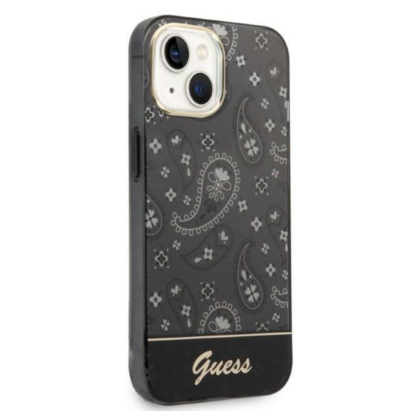 iTok webáruház - Guess Guess Bandana Paisley tok iPhone 14 / 15 / 13 6,1 hüvelykes készülékekhez (fekete) 4 Guess Bandana Paisley Case for iPhone 14 / 15 / 13 6.1" (fekete)