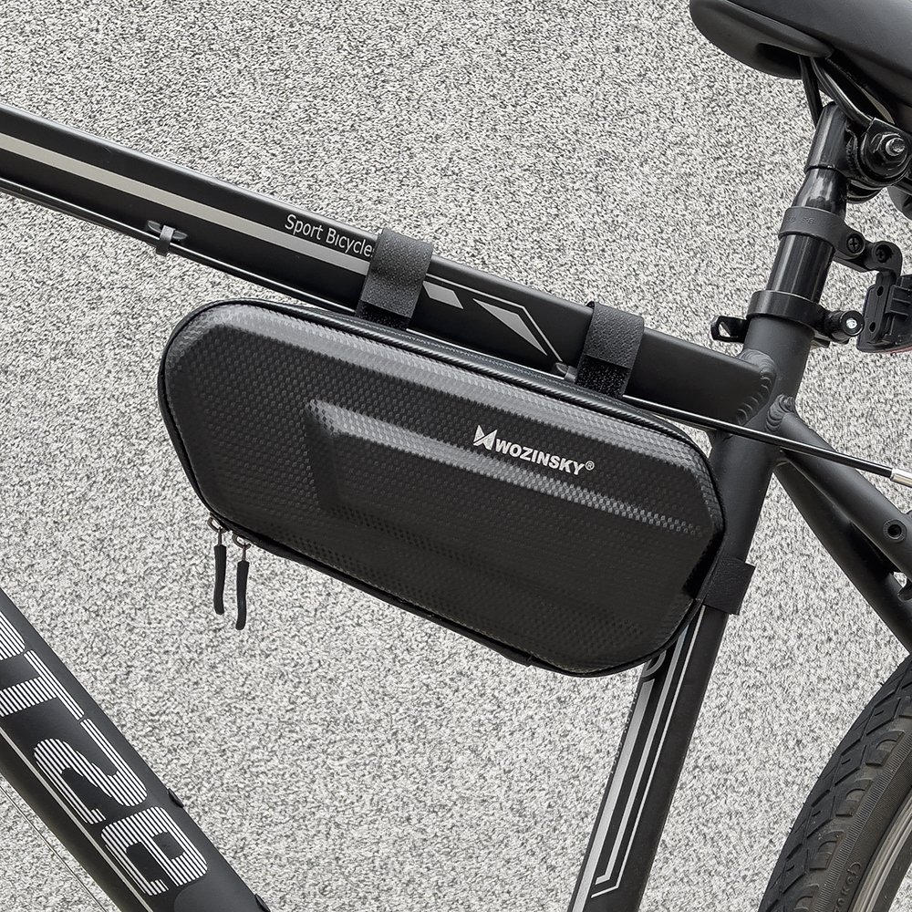iTok webáruház - Wozinsky Wozinsky WBB10BK kerékpáros váztáska 1,5 l, fekete 8 Wozinsky Bicycle Frame Bag 1.5L Black (WBB10BK)