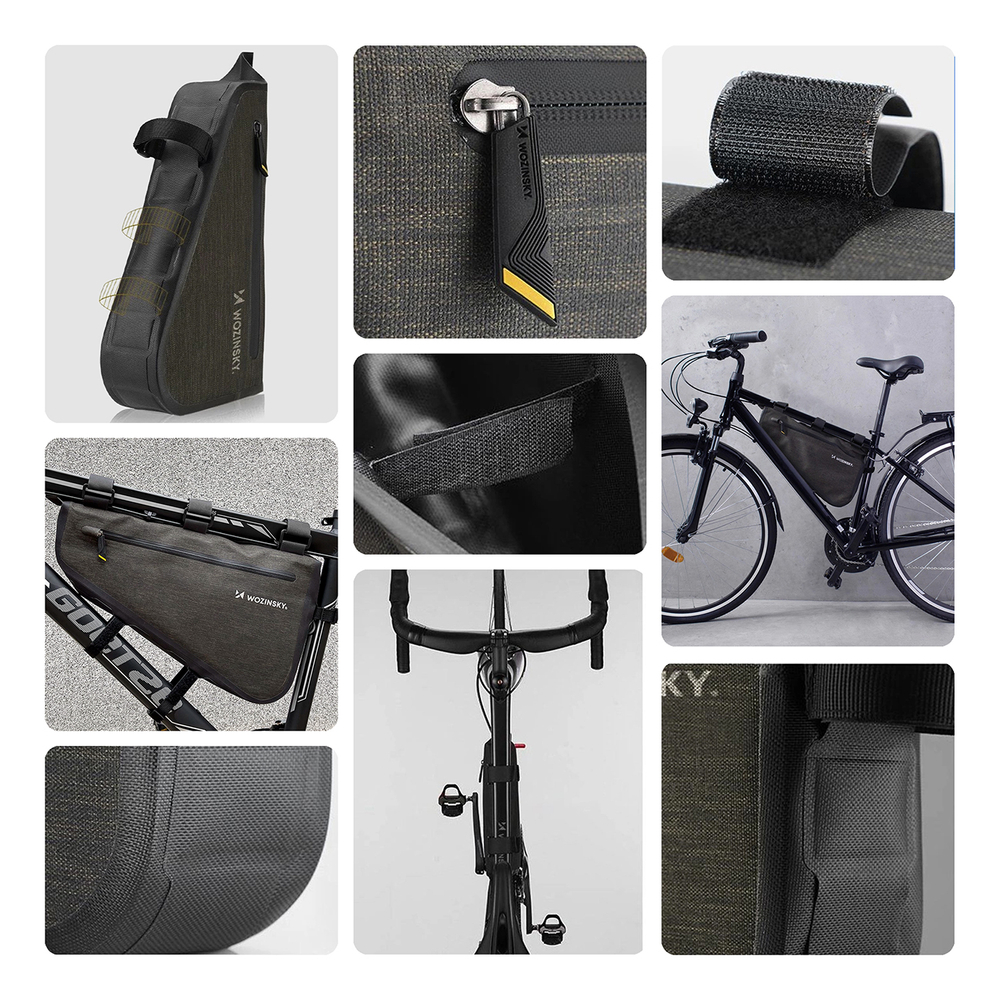 iTok webáruház - Wozinsky Wozinsky WBB15BK 3,5 literes szürke kerékpáros váztáska 2 Wozinsky Bicycle Frame Bag 3.5L Gray (WBB15BK)
