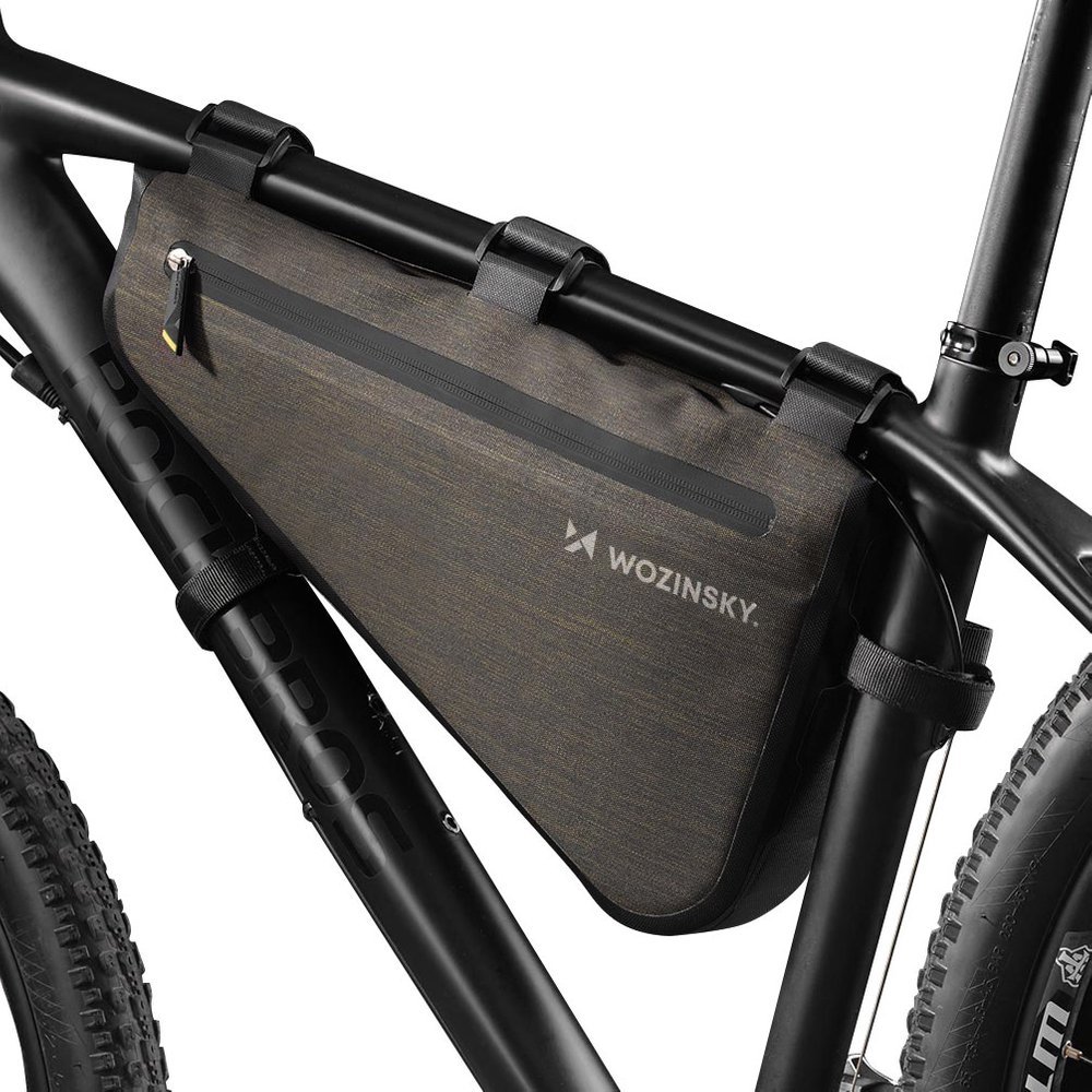 iTok webáruház - Wozinsky Wozinsky WBB15BK 3,5 literes szürke kerékpáros váztáska 3 Wozinsky Bicycle Frame Bag 3.5L Gray (WBB15BK)
