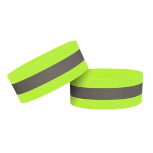 Fényvisszaverő karpánt kerékpározáshoz és futáshoz, tépőzáras, 4 cm – sárga