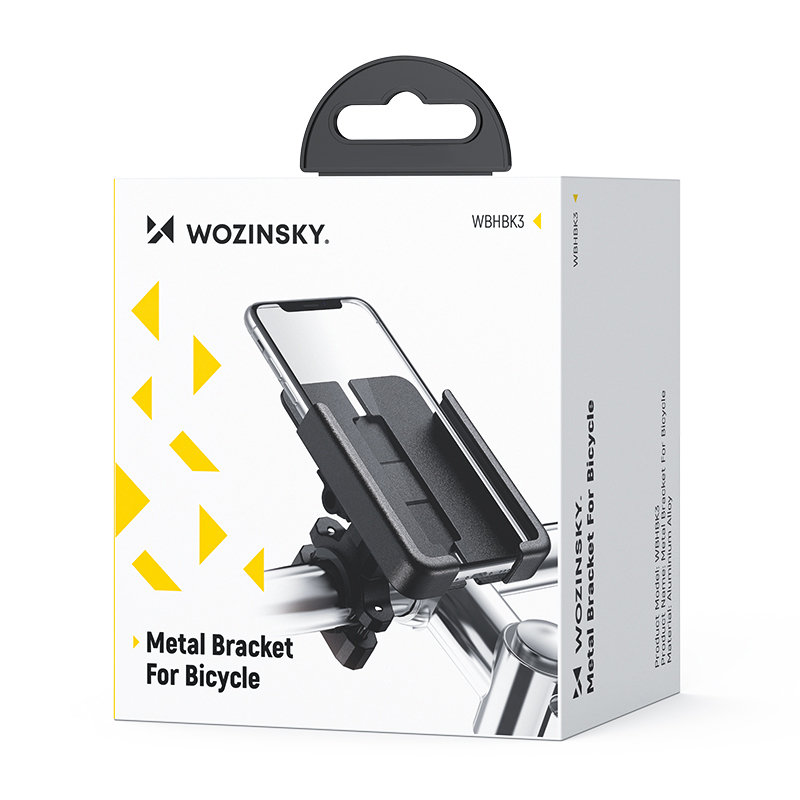 iTok webáruház - Wozinsky Wozinsky WBHBK3 fém telefontartó kerékpárhoz és rollerhez, fekete 7 Wozinsky metal bicycle phone holder, scooters black (WBHBK3)