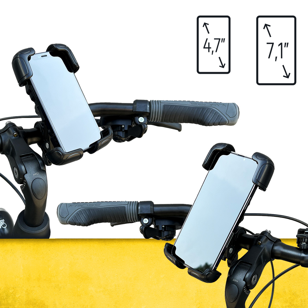 iTok webáruház - Wozinsky Wozinsky WBHBK6 erős telefontartó kerékpárhoz, motorhoz és rollerhez, fekete 7 Wozinsky strong phone holder for bicycle, motorcycle, scooter handlebars, black (WBHBK6)