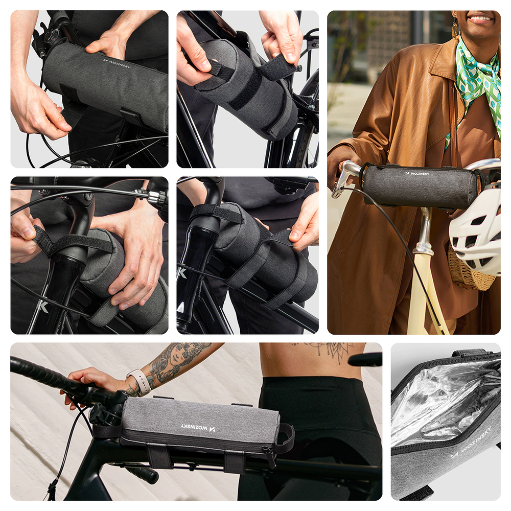 iTok webáruház - Wozinsky Wozinsky WBB37GRB kerékpáros táska hőszigeteléssel (szürke) 2 Wozinsky WBB37GRB bicycle bag with thermal insulation (szürke)