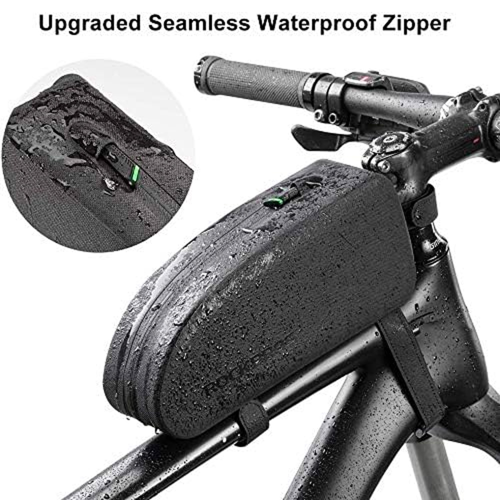 iTok webáruház - RockBros Rockbros AS-019-1 vízálló kerékpáros váztáska, 1,6 l (fekete) 2 Rockbros AS-019-1 bicycle frame bag waterproof 1.6 l (fekete)