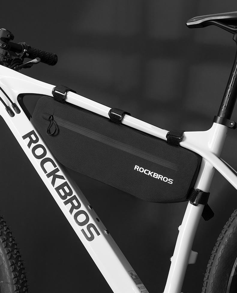 iTok webáruház - RockBros Rockbros AS-043 tépőzáras kerékpártáska 3 l (fekete) 7 Rockbros AS-043 Velcro Bicycle Bag 3l (fekete)