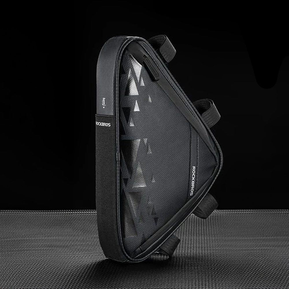 iTok webáruház - RockBros Rockbros B39-2 vízálló vázas kerékpártáska (fekete) 3 Rockbros B39-2 waterproof bicycle bag for frame (fekete)
