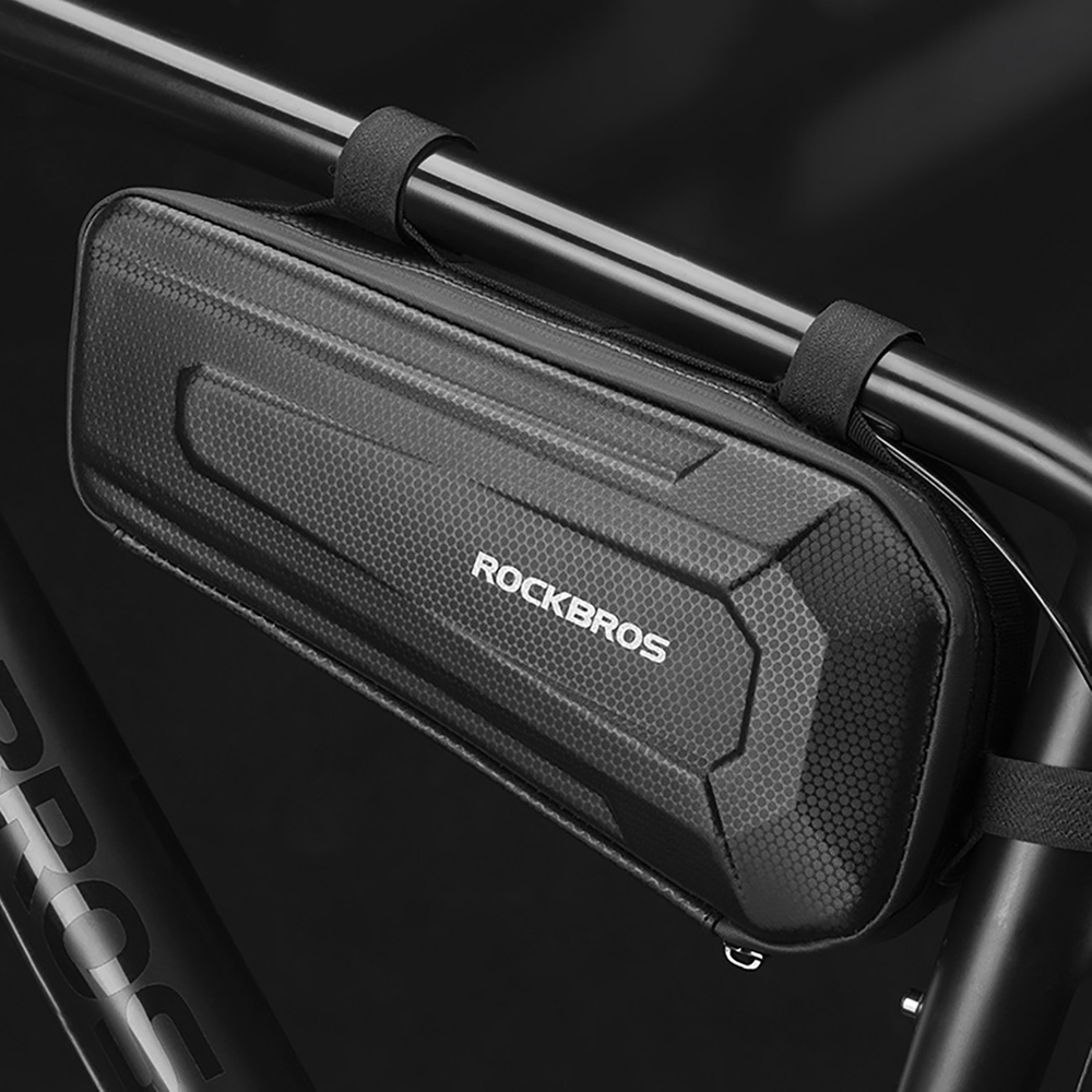 iTok webáruház - RockBros Rockbros B66 vízálló kerékpáros váztáska (fekete) 8 Rockbros B66 waterproof bicycle bag for frame (fekete)