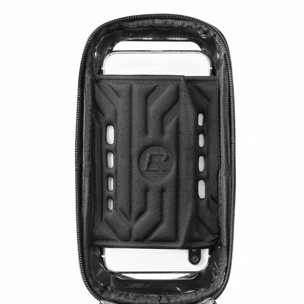 iTok webáruház - RockBros Rockbros B68-1 kerékpáros váztáska telefontartó rekesszel, 1,7 l, fekete 5 Rockbros B68-1 frame-mounted bicycle bag with phone pocket, 1.7l, black