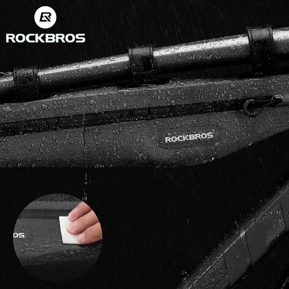 iTok webáruház - RockBros Rockbros AS-052 vízálló kerékpáros váztáska (szürke) 3 Rockbros AS-052 waterproof bicycle bag for frame (szürke)