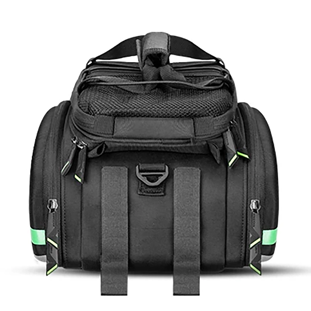 iTok webáruház - RockBros Rockbros A6-03BK kerékpáros csomagtartótáska 35 l, kihajtható zsebekkel (fekete) 8 Rockbros A6-03BK bicycle bag for trunk 35 l with fold-out pockets (fekete)
