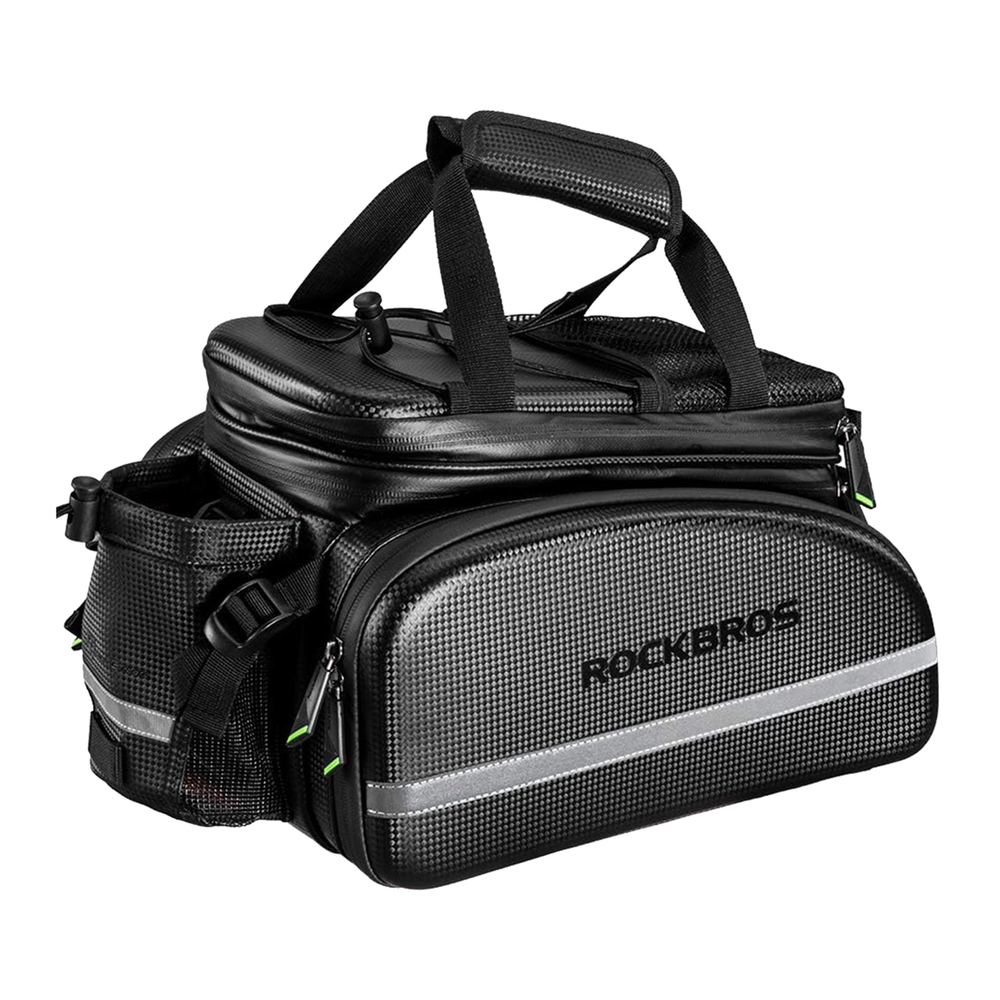 iTok webáruház - RockBros Rockbros A6-6 kerékpáros csomagtartótáska 35 l (fekete) 2 Rockbros A6-6 bicycle bag for trunk, 35 l, with fold-out pockets (fekete)