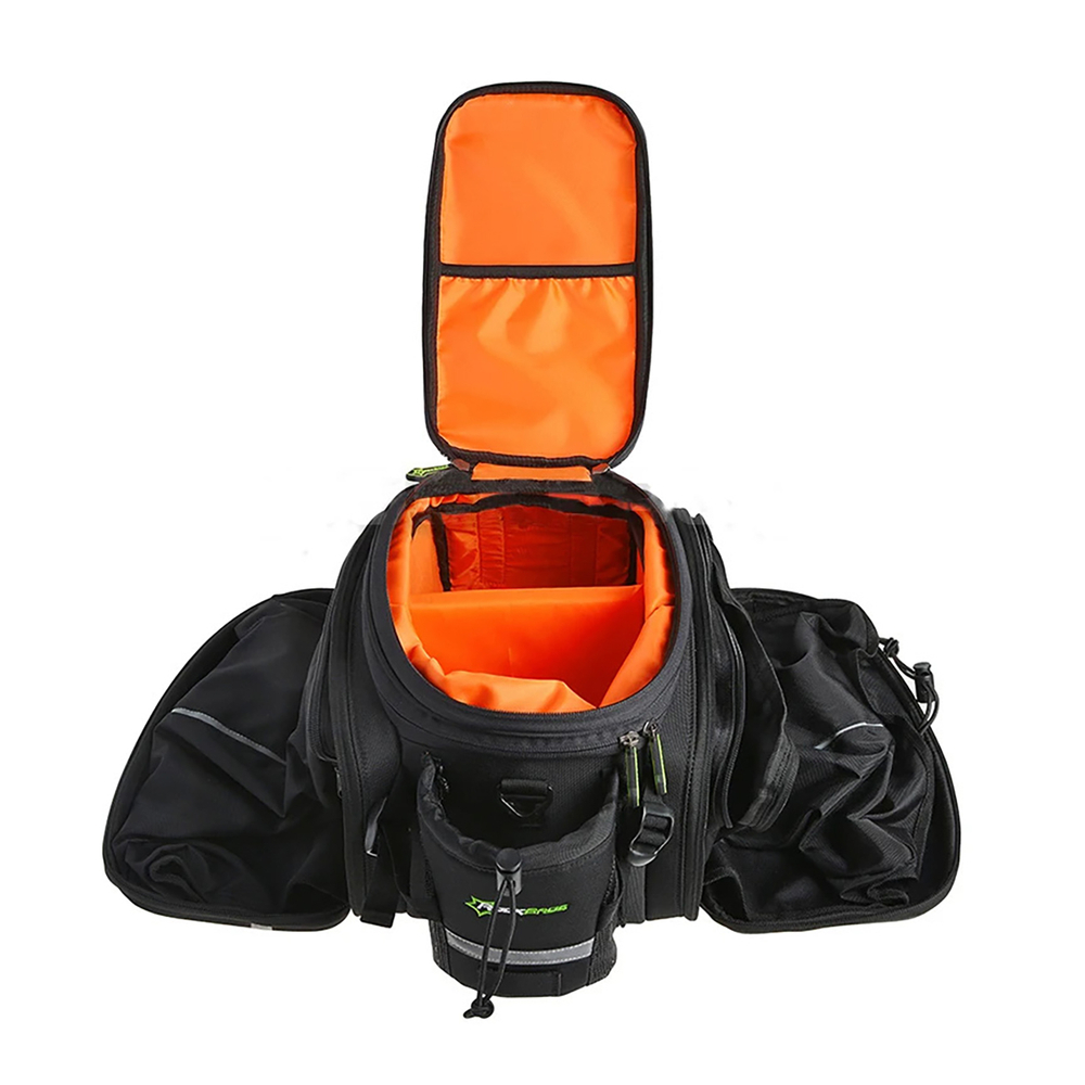 iTok webáruház - RockBros Rockbros A6-6 kerékpáros csomagtartótáska 35 l (fekete) 3 Rockbros A6-6 bicycle bag for trunk, 35 l, with fold-out pockets (fekete)