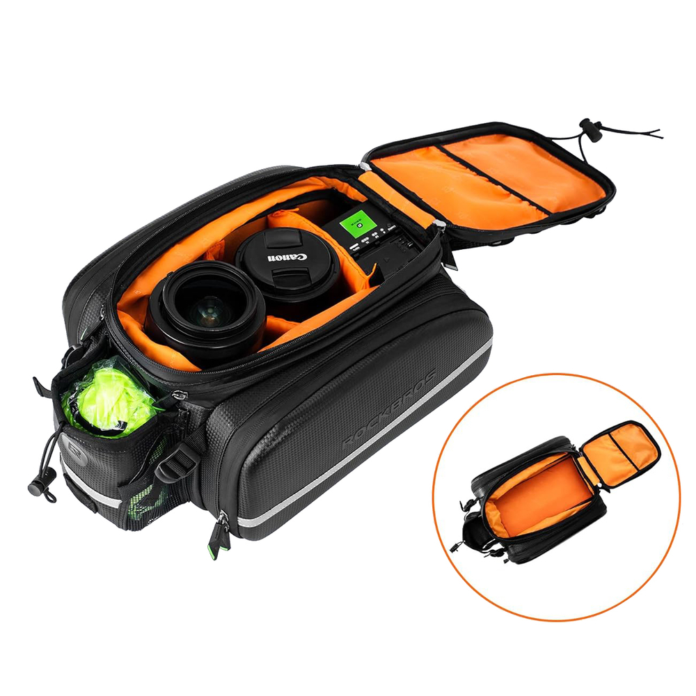 iTok webáruház - RockBros Rockbros A6-6 kerékpáros csomagtartótáska 35 l (fekete) 5 Rockbros A6-6 bicycle bag for trunk, 35 l, with fold-out pockets (fekete)