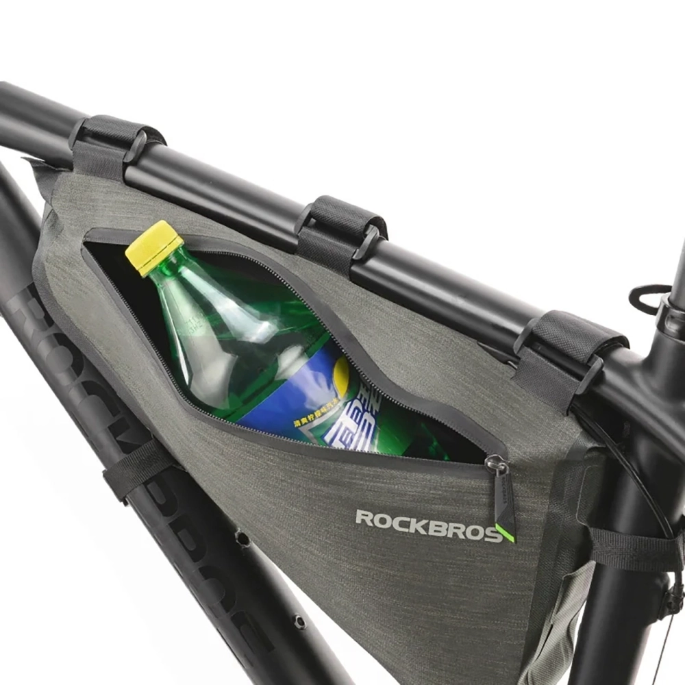iTok webáruház - RockBros Rockbros AS-017 kerékpáros váztáska 5 l (sötétzöld) 2 Rockbros AS-017 bicycle frame bag 5 l (sötétzöld)