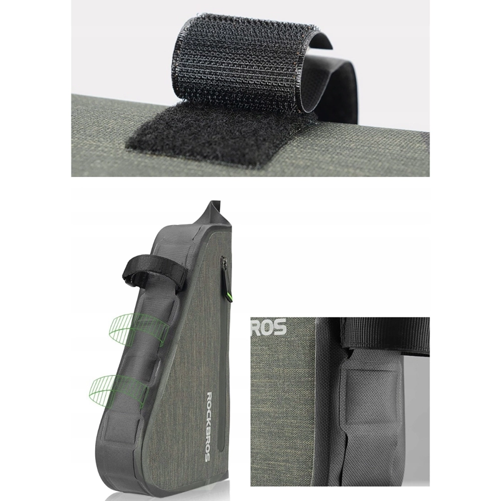 iTok webáruház - RockBros Rockbros AS-017 kerékpáros váztáska 5 l (sötétzöld) 5 Rockbros AS-017 bicycle frame bag 5 l (sötétzöld)