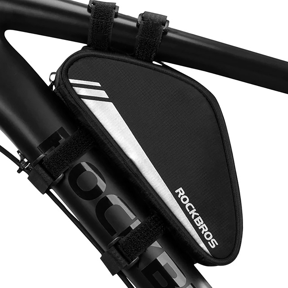 iTok webáruház - RockBros Rockbros B55-BK háromszög alakú kerékpáros váztáska 0,7 l (fekete) 2 Rockbros B55-BK bicycle bag for frame 0.7 l (fekete)