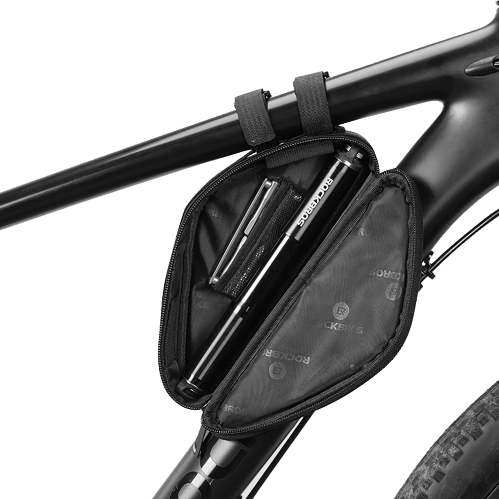 iTok webáruház - RockBros Rockbros B55-BK háromszög alakú kerékpáros váztáska 0,7 l (fekete) 5 Rockbros B55-BK bicycle bag for frame 0.7 l (fekete)
