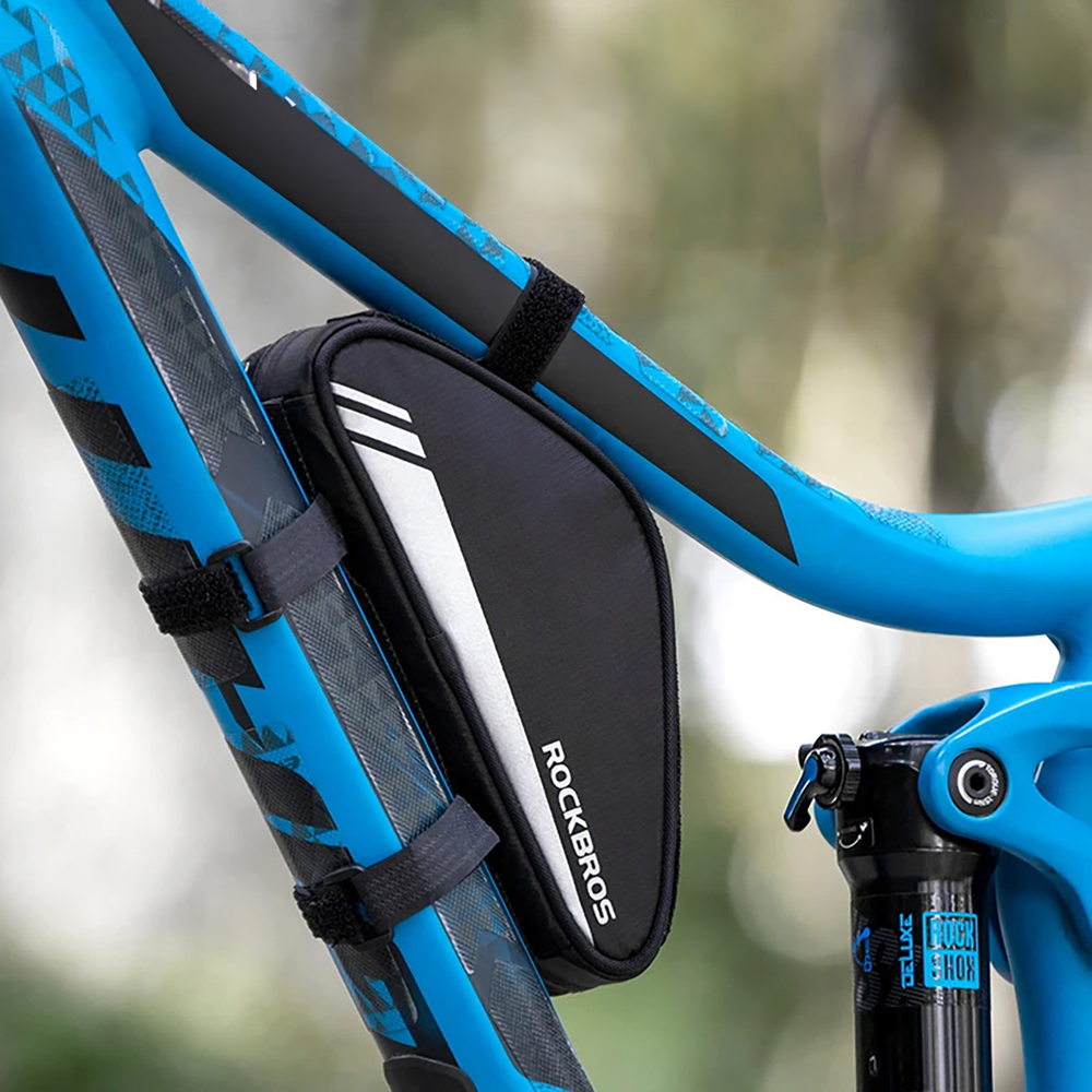 iTok webáruház - RockBros Rockbros B55-BK háromszög alakú kerékpáros váztáska 0,7 l (fekete) 8 Rockbros B55-BK bicycle bag for frame 0.7 l (fekete)