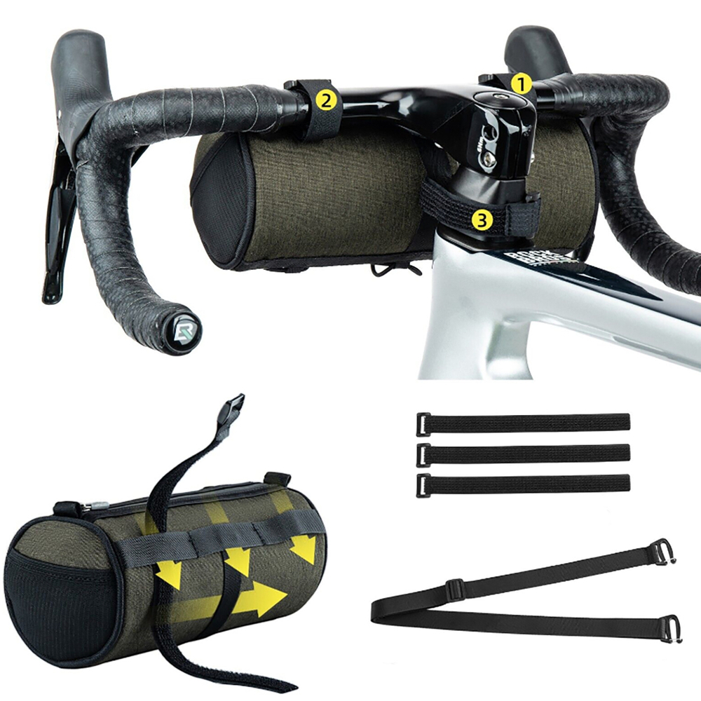 iTok webáruház - RockBros Rockbros 30110049001 kerékpáros táska (zöld) 3 Rockbros 30110049001 bicycle handlebar bag 2 l (zöld)