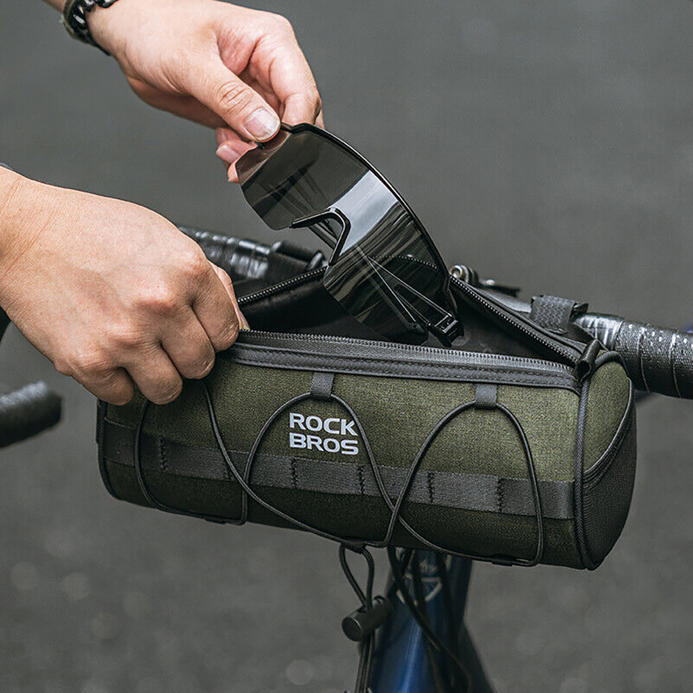 iTok webáruház - RockBros Rockbros 30110049001 kerékpáros táska (zöld) 7 Rockbros 30110049001 bicycle handlebar bag 2 l (zöld)