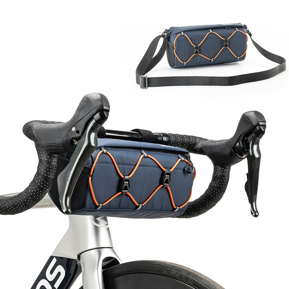 iTok webáruház - RockBros Rockbros 30110054002 kerékpáros kormánytáska 2,2 l (kék) 2 Rockbros 30110054002 bicycle handlebar bag 2.2 l (kék)