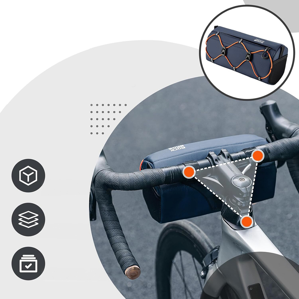 iTok webáruház - RockBros Rockbros 30110054002 kerékpáros kormánytáska 2,2 l (kék) 7 Rockbros 30110054002 bicycle handlebar bag 2.2 l (kék)