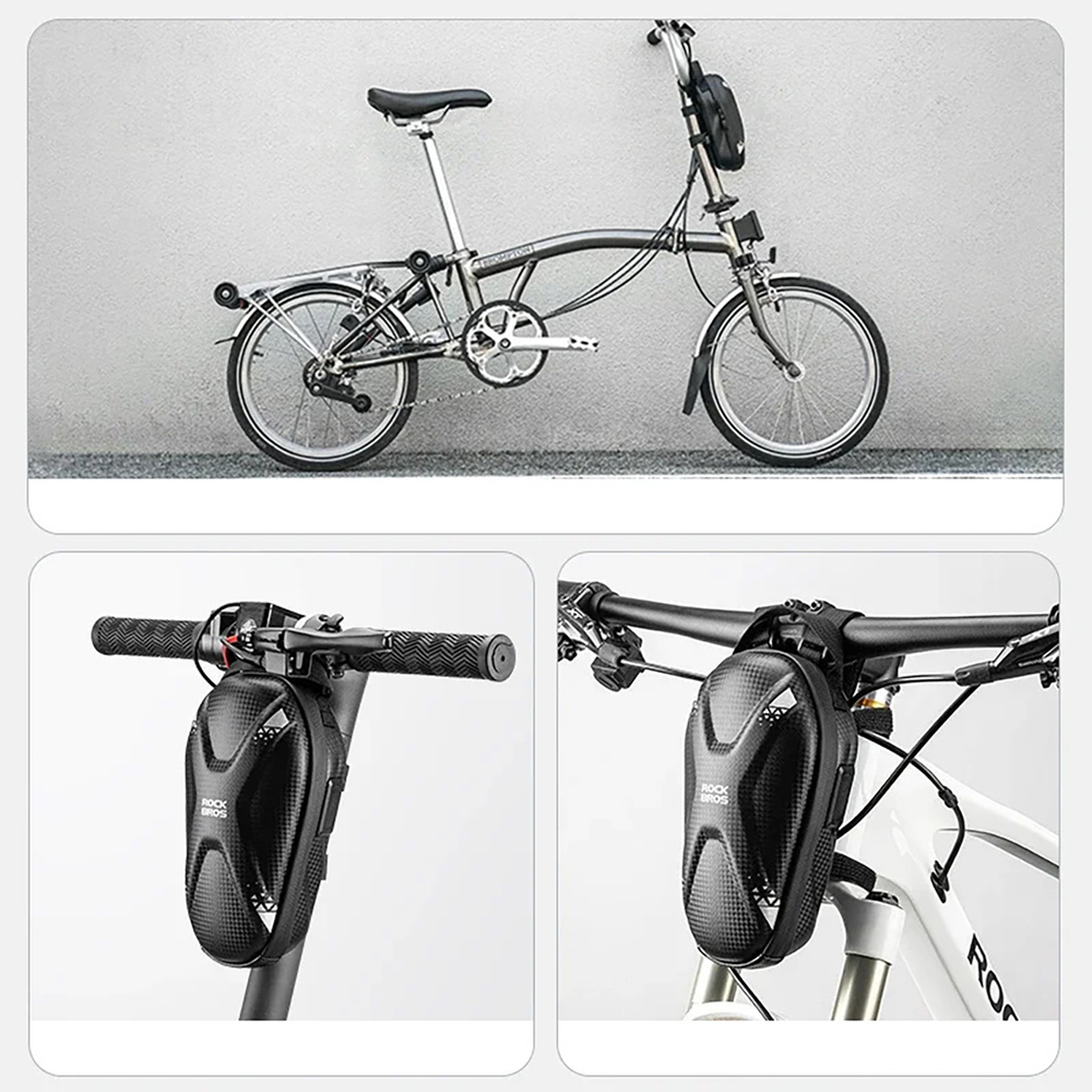 iTok webáruház - RockBros Rockbros 3011006301 kormánytáska kerékpárhoz és rollerhez, 1,3 l (fekete) 5 Rockbros bag 3011006301 for the handlebar of a bicycle or scooter 1.3 l (fekete)