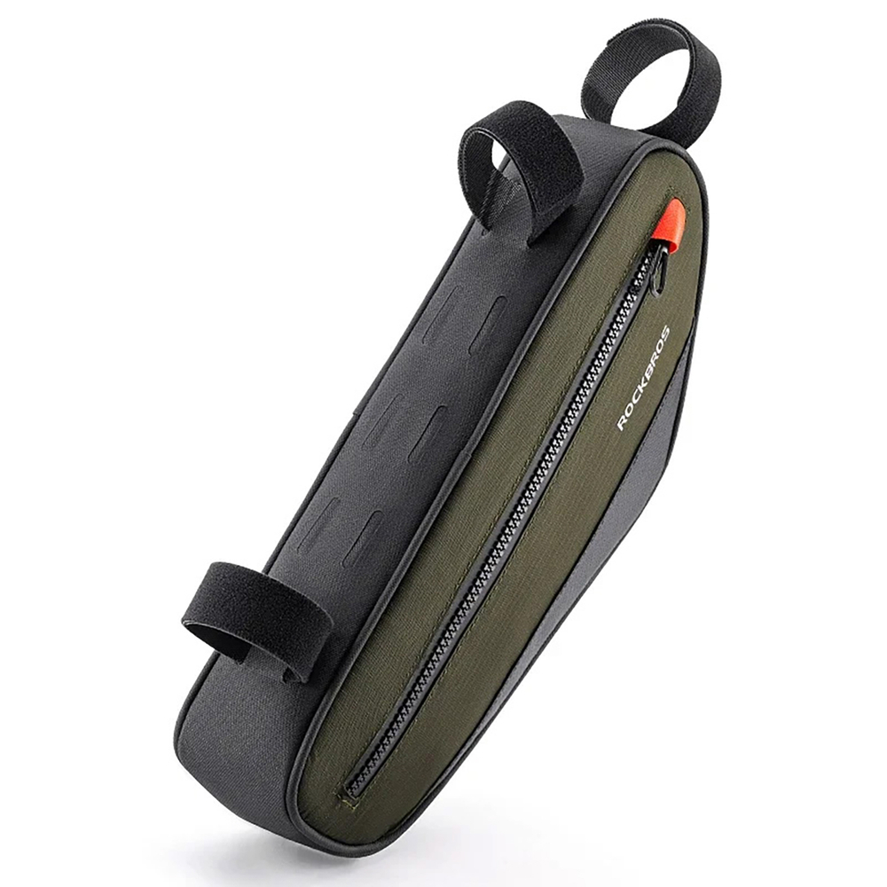 iTok webáruház - RockBros Rockbros 30120079001 kerékpáros váztáska 1,7 l (zöld és fekete) 2 Rockbros 30120079001 bicycle bag for 1.7 l frame (zöld és fekete)