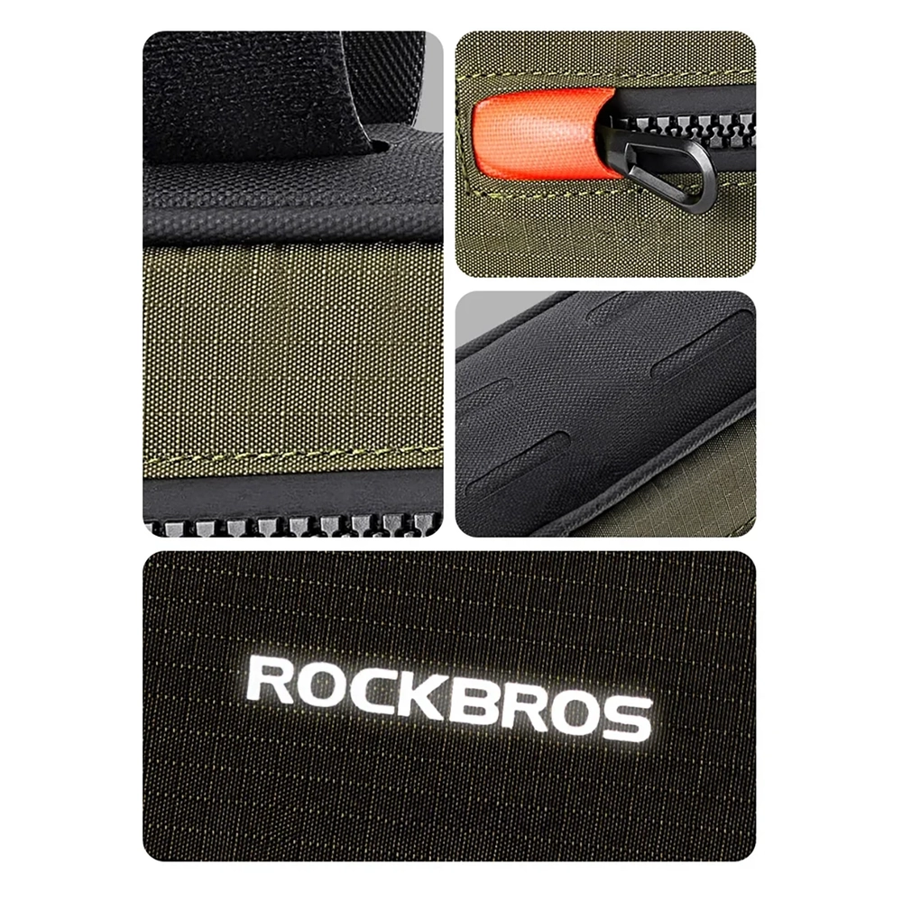 iTok webáruház - RockBros Rockbros 30120079001 kerékpáros váztáska 1,7 l (zöld és fekete) 3 Rockbros 30120079001 bicycle bag for 1.7 l frame (zöld és fekete)