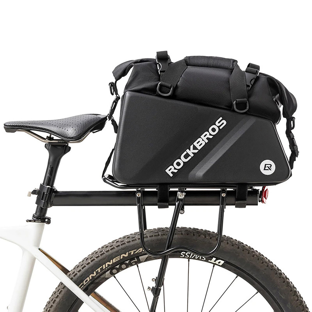 iTok webáruház - RockBros Rockbros 30140090001 kerékpáros csomagtartótáska 11,6 l (fekete) 2 Rockbros 30140090001 bicycle bag for trunk 11.6l (fekete)