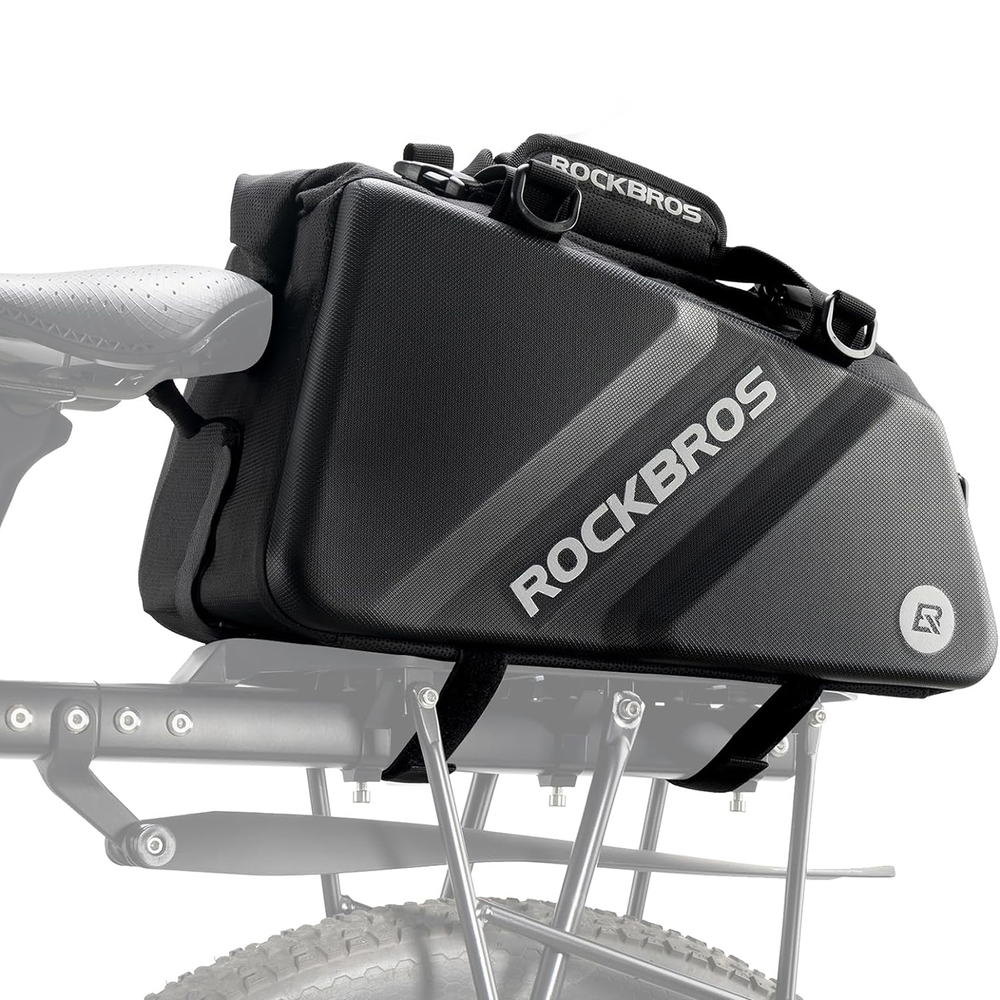 iTok webáruház - RockBros Rockbros 30140090001 kerékpáros csomagtartótáska 11,6 l (fekete) 5 Rockbros 30140090001 bicycle bag for trunk 11.6l (fekete)