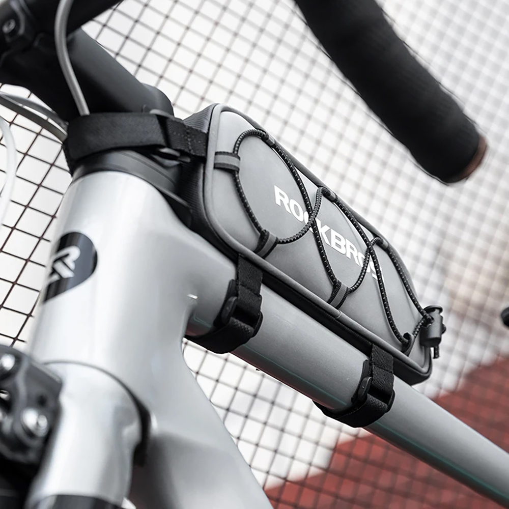 iTok webáruház - RockBros Rockbros 3012010901 kerékpáros váztáska 0,9 l (ezüst) 4 Rockbros 3012010901 bicycle frame bag 0.9 l (ezüst)
