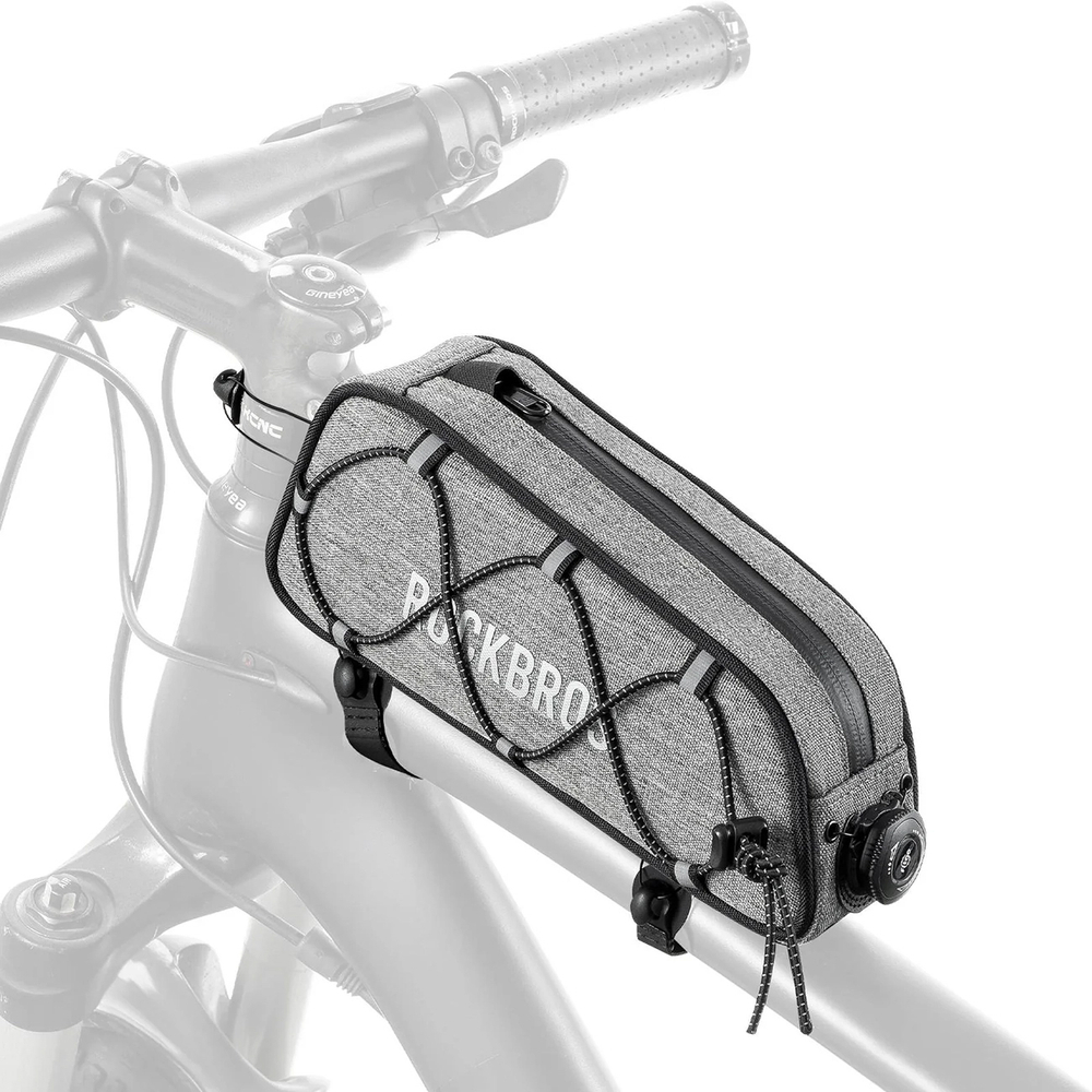 iTok webáruház - RockBros Rockbros 30120045003 ROAD TO SKY felső vázcsöves kerékpártáska (szürke) 1 Rockbros 30120045003 ROAD TO SKY bicycle bag for the top frame tube, waterproof, 0.7L (szürke)