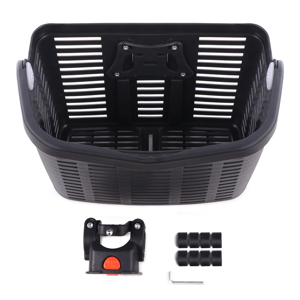 iTok webáruház - Wozinsky Wozinsky WKR-PK műanyag kerékpáros kosár (fekete) 3 Wozinsky WKR-PK plastic handlebar bicycle basket (fekete)
