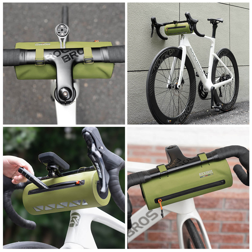 iTok webáruház - RockBros Rockbros AS-145 ROAD TO SKY kormánytáska (zöld) 8 Rockbros AS-145 ROAD TO SKY handlebar bicycle bag, waterproof, 2 l (zöld)