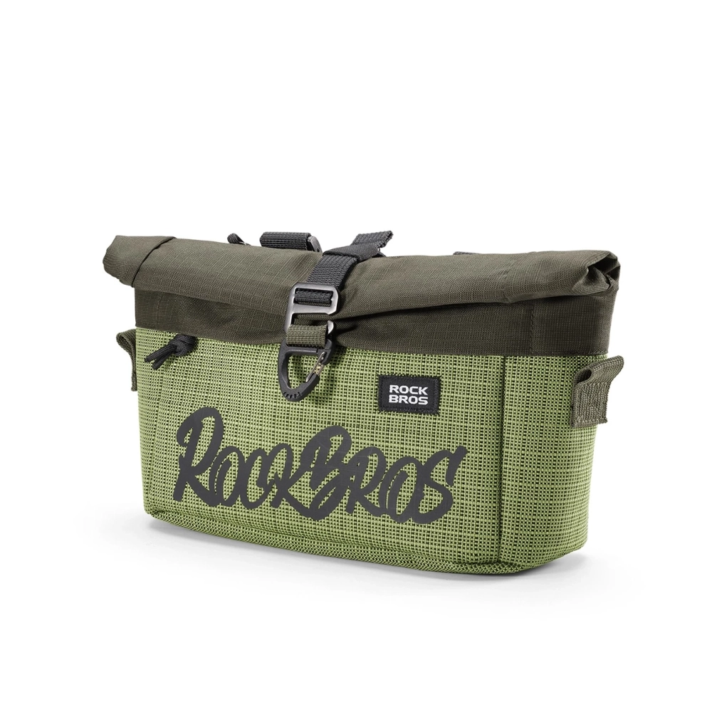 iTok webáruház - RockBros Rockbros W020-1 összecsukható kormánytáska kerékpárhoz (zöld) 1 Rockbros W020-1 Foldable Handlebar Bicycle Bag (zöld)
