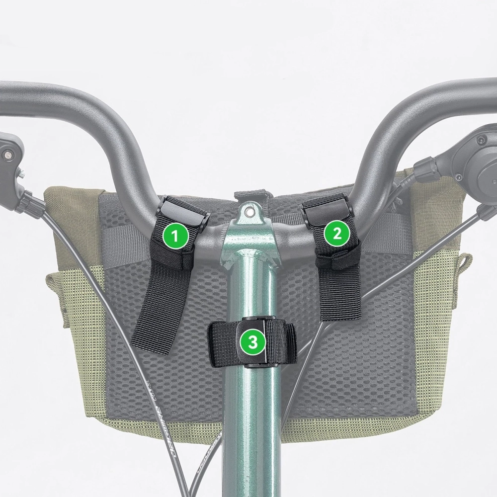 iTok webáruház - RockBros Rockbros W020-1 összecsukható kormánytáska kerékpárhoz (zöld) 5 Rockbros W020-1 Foldable Handlebar Bicycle Bag (zöld)