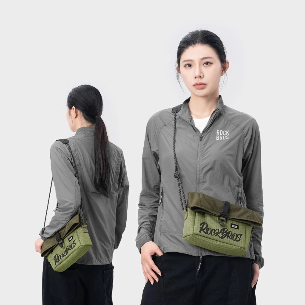 iTok webáruház - RockBros Rockbros W020-1 összecsukható kormánytáska kerékpárhoz (zöld) 8 Rockbros W020-1 Foldable Handlebar Bicycle Bag (zöld)