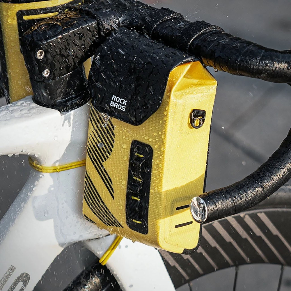 iTok webáruház - RockBros Rockbros AS-160 vízálló kerékpáros kormánytáska 1,3 l (sárga) 4 Rockbros AS-160 Waterproof Handlebar Bicycle Bag 1.3L (sárga)