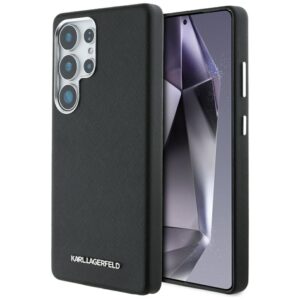 Karl Lagerfeld Saffiano Full Wrapped Elongated Metal Logo MagSafe tok Samsung Galaxy S25 Ultra (fekete)
