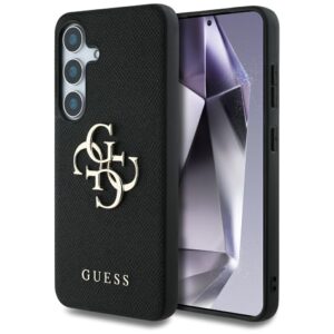Guess Grained Big 4G Logo Small Classic Logo tok Samsung Galaxy S25 Plus készülékhez, fekete