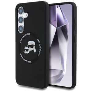 Karl Lagerfeld Silicone Double Heads And Circle MagSafe tok Samsung Galaxy S25 Plus készülékhez – fekete